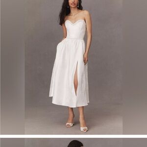 NWT BHLDN V. Chapman Lucia Strapless Pearl-Embellished A-Line Midi Dress